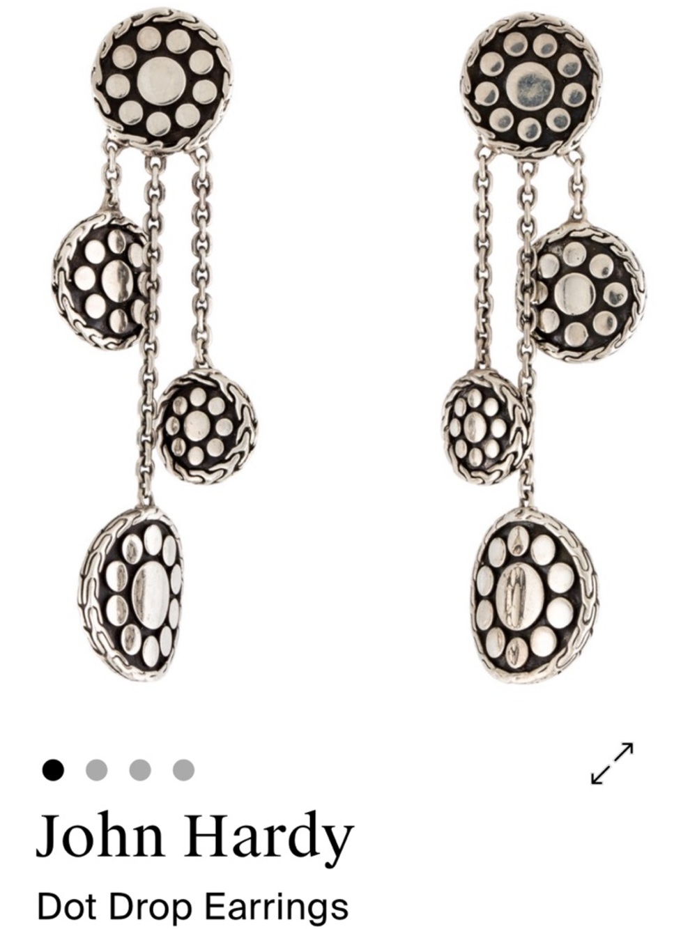 John Hardy Silver Multi-Drop Circle Earrings